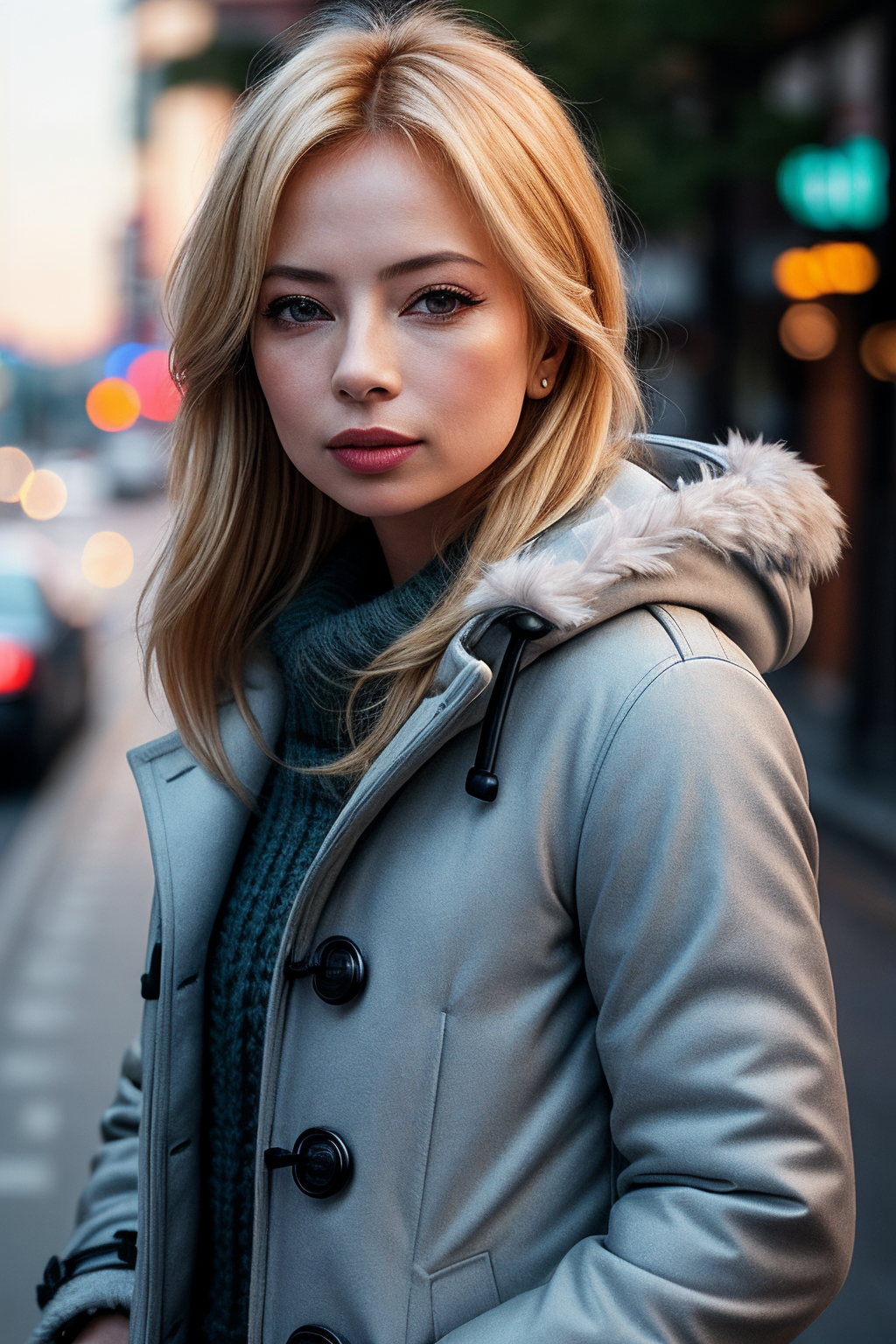 00326-1877681295-JernauMix-photo of beautiful (tl0rds-130_0.99), a woman with perfect blonde hair, wearing Road Sign Blue (duffel coat_1.1),  (pagoda_1.1),.png